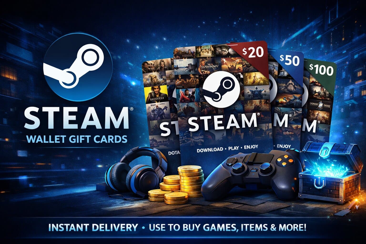 Steam 250 and 500 Wallet Card 