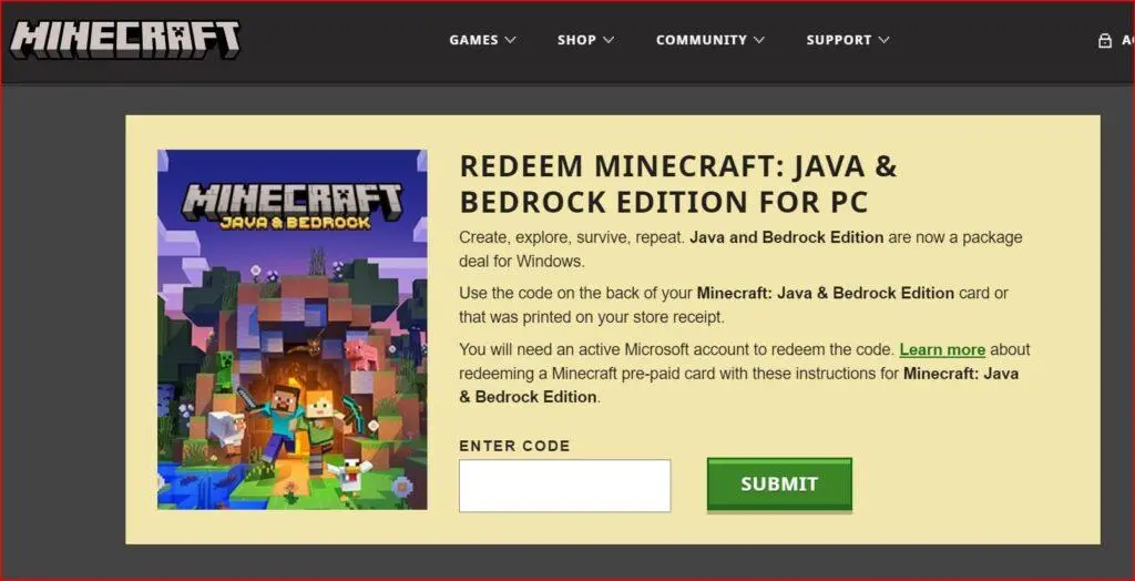 Minecraft Gift Card – One-Time Purchase System